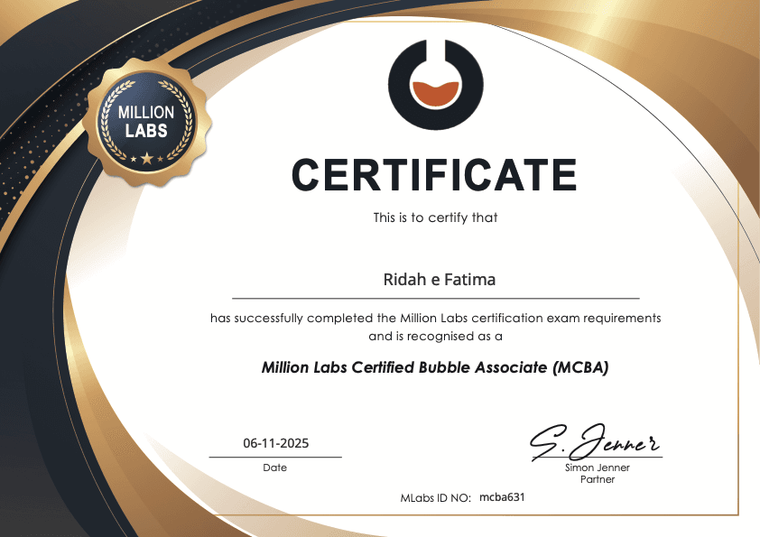 Bubble Certificate certificate